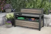 Keter DECO GARDEN kerti tároló pad – 227 L, ülőpad + tároló, Ashwood