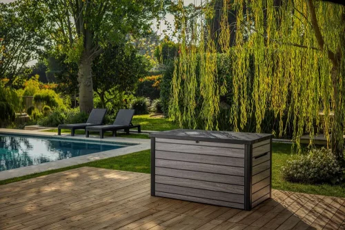 KETER SIGNATURE HORIZONTAL tárolóbox 870 L – Storm Grey (vihar szürke)