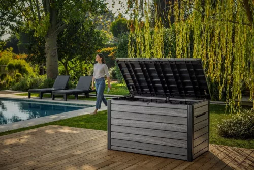 KETER SIGNATURE HORIZONTAL tárolóbox 870 L – Storm Grey (vihar szürke)