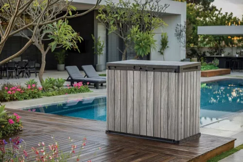 KETER DECO HORIZONTAL STORE IT OUT 1150 L tárolószekrény – Storm Grey (vihar szürke)