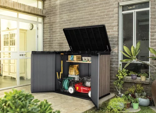  KETER DECO HORIZONTAL STORE IT OUT 1150 L tárolószekrény – ashwood (kőrisfa szín)