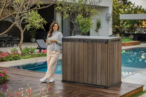 KETER DECO HORIZONTAL STORE IT OUT 1150 L tárolószekrény – dió (walnut)