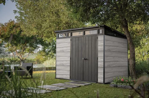 Keter PENT SIGNATURE 9×7 kerti fészer – DECOCOAT, 6,04 m², Storm Grey