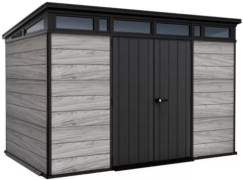 Keter PENT SIGNATURE 11×7 kerti fészer – DECOCOAT, 7,39 m², Storm Grey