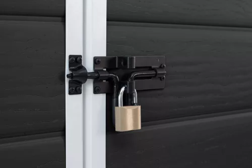Keter ESSENTIAL 6×4 kerti tároló ház – műanyag kerti fészer, sötétszürke/fekete