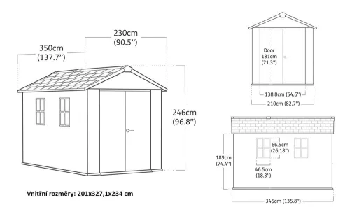 Keter APEX kerti ház 11x7,5 ASHWOOD (kőrisfa szín)