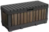 Keter KENTWOOD kerti tároló box – 350 L, ülhető párnatartó, walnut (fa hatás)
