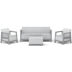   Keter SCANDI LINEA 3 SEATERS SET kerti bútor garnitúra – Ash Grey / Storm Grey