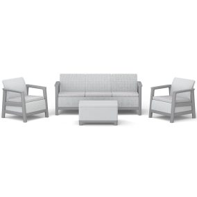   Keter SCANDI LINEA 3 SEATERS SET kerti bútor garnitúra – Ash Grey / Storm Grey