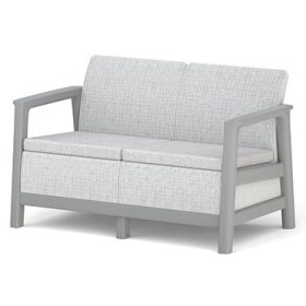 Keter SCANDI LINEA 2 SEATER SOFA – Ash Grey / Storm Grey