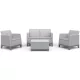 Keter SCANDI FORMA kerti bútor szett – 4 személyes, sofa + 2 fotel + tárolós asztal, Ash grey / Storm grey