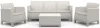 Keter SCANDI FORMA 3 személyes kerti bútor szett – 5 fős, sofa + 2 fotel + tárolós asztal, Pebble grey / Soft beige