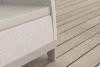Keter SCANDI FORMA 3 személyes kerti bútor szett – 5 fős, sofa + 2 fotel + tárolós asztal, Pebble grey / Soft beige