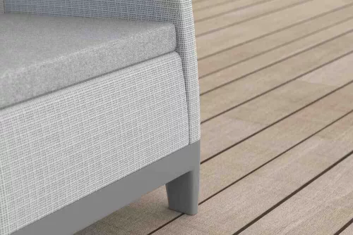 Keter SCANDI FORMA BALCONY kerti bútor szett – 2 fotel + tárolós asztal, Ash grey / Storm grey