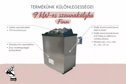 Karibu 9 kW-os Finn szaunakályha