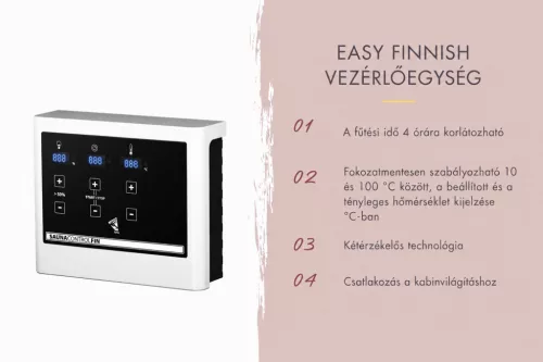 Karibu 9 kW-os szauna kályha + Easy Finnish vezérlőegység + 18 KG szaunakő