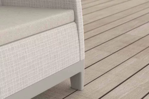 Keter SCANDI FORMA 3 személyes kerti kanapé – Pebble grey / Soft beige, műanyag, 182 cm