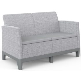   Keter SCANDI FORMA 2 személyes kerti kanapé – Ash grey / Storm grey, műanyag, 126 cm