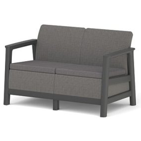 Keter SCANDI LINEA 2 SEATER SOFA – Mountain Grey / Grafit