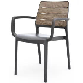 Keter DECO PORTO kerti szék karfával – ashwood / grafit
