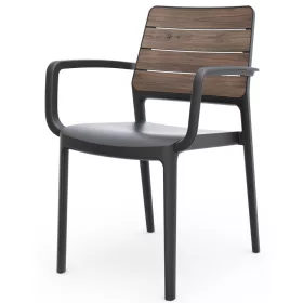 Keter DECO PORTO kerti szék karfával – walnut / grafit