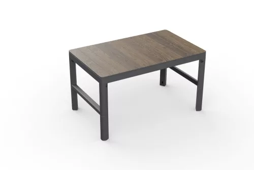 Keter DECO LYON rattan kerti asztal 2 az 1-ben – walnut / grafit