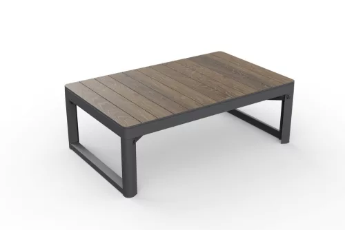 Keter DECO LYON rattan kerti asztal 2 az 1-ben – walnut / grafit
