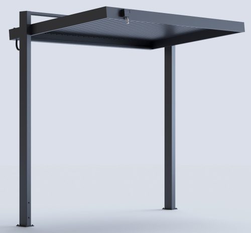 Rojaplast Shelter alumínium kerti grill szabadon álló előtető, pergola, nyitható lamellákkal, szürke antracit