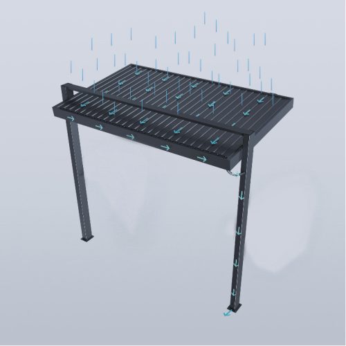 Rojaplast Shelter alumínium kerti grill szabadon álló előtető, pergola, nyitható lamellákkal, szürke antracit