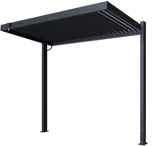 Rojaplast Shelter alumínium kerti grill szabadon álló előtető, pergola, nyitható lamellákkal, szürke antracit