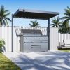 Rojaplast Shelter alumínium kerti grill szabadon álló előtető, pergola, nyitható lamellákkal, szürke antracit