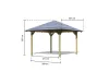 Karibu Cordoba fa kerti pavilon,  289 cm x 289 cm