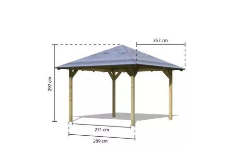 Karibu Cordoba fa kerti pavilon,  289 cm x 289 cm