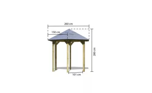 Karibu Lisszabon fa kerti pavilon, 235 cm x 208 cm