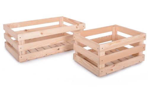 Rojaplast Apple box little - fából készült almatároló doboz 42x29 cm, natúr