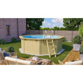   Karibu „X1 medence modell” fából (nyomáskezelt) 3,6x3,6 m