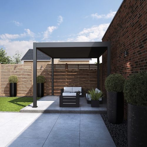 Rojaplast intro neo alumínium bioklimatikus pergola, szabadon álló, 3,6 X 3 méter, szürke antracit