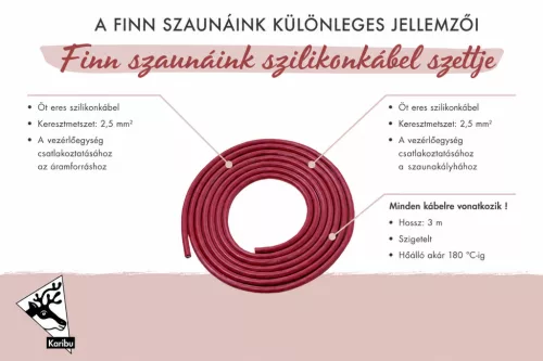 Karibu szilikon kábelkészlet Bio szaunakályhához