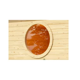   Karibu kerek, átlátszó üveges szaunaablak 38 mm-es szaunákhoz-Természetes szín