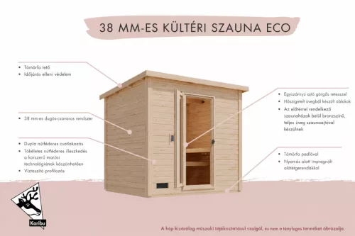 Karibu Hytti 0. kültéri szaunakabin 2 fő részére- kályha nélkül