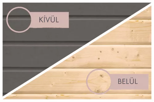 Karibu Hytti 0. kültéri szaunakabin 2 fő részére- szürke színben,kályha nélkül