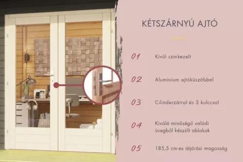 Karibu Mainburg 1. szaunaház "A készlet" 4 fő részére- szürke színben, kályha nélkül, előszobával