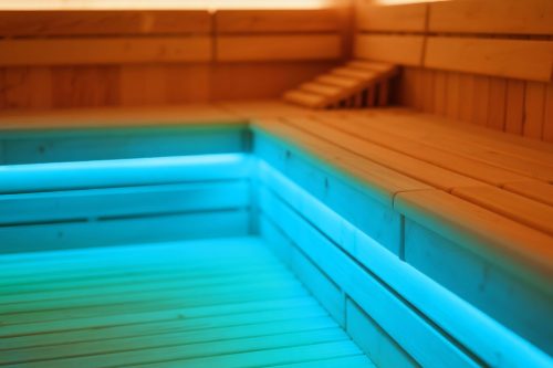 Karibu szauna lámpa, LED, tömlő 200cm hosszabbító, pad alatti lámpa, színes lámpa szett