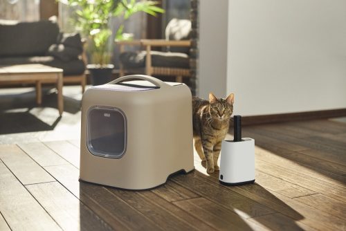 Rotho Biala műanyag macskaalom lapát tartóval és zacskóval - fehér