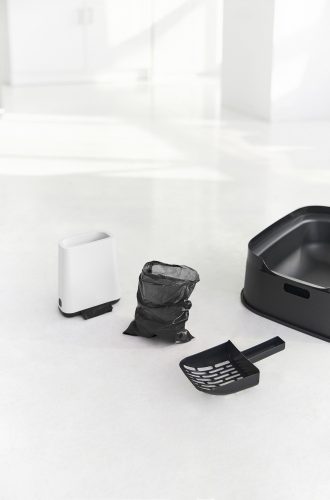 Rotho Biala műanyag macskaalom lapát tartóval és zacskóval - antracit