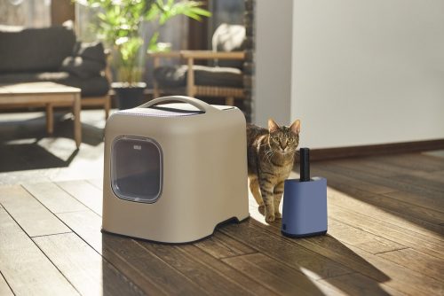 Rotho Biala műanyag macskaalom lapát tartóval és zacskóval - antracit