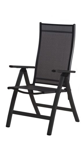 SUN GARDEN London állítható alumínium kerti szék - antracit/fekete 