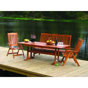   Rojaplast Ravenna fenyőfából készült kerti bútor szett, 2 db székkel, paddal