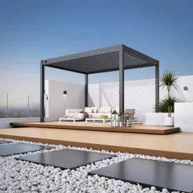   Rojaplast intro neo alumínium bioklimatikus pergola, szabadon álló 4 X 3 méteres - szürke antracit