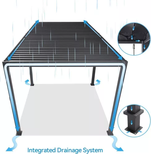 Rojaplast intro neo alumínium bioklimatikus pergola, szabadon álló 4 X 3 méteres - szürke antracit